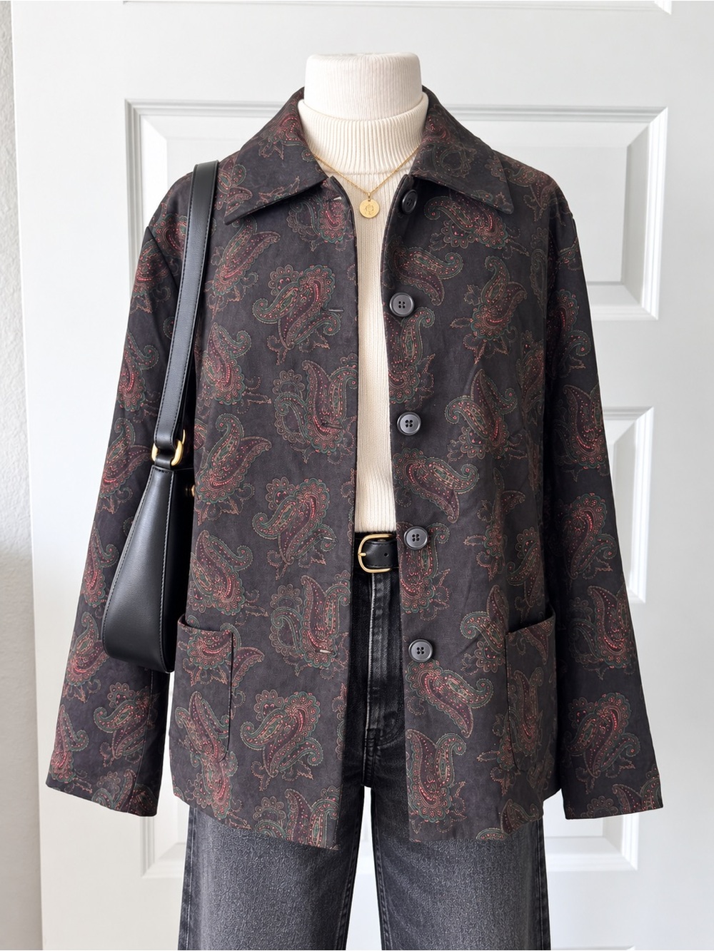 Vintage Hervé Benard Woman Paisley Dark Academia Blazer Jacket